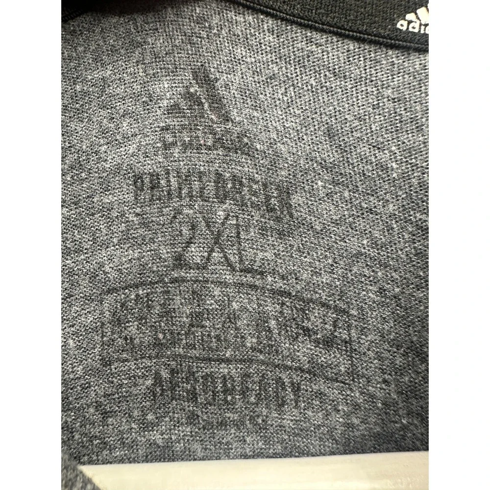 Adidas Aeroready Primegreen Hoodie Men 2XL Heather Gray Striped Running Athletic
